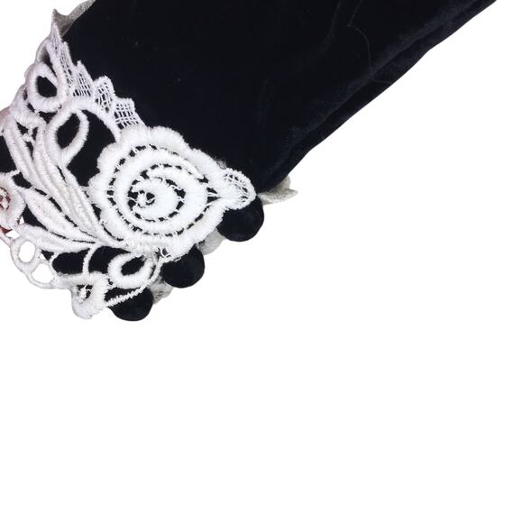 vintage 80s black velvet gothic victorian skirt set - Picture 4 of 10